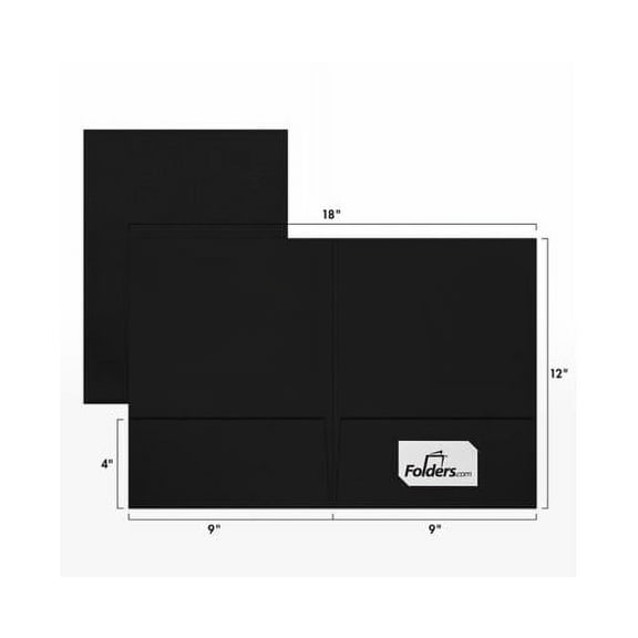 LUXPaper 9 x 12 Presentation Folder, Black Linen, 25/Pack