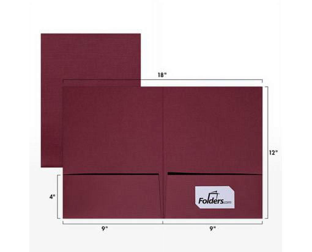 LUXPaper 9 x 12 Presentation Folder, Burgundy Linen, 100/Pack