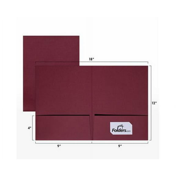 LUXPaper 9 x 12 Presentation Folder, Burgundy Linen, 50/Pack