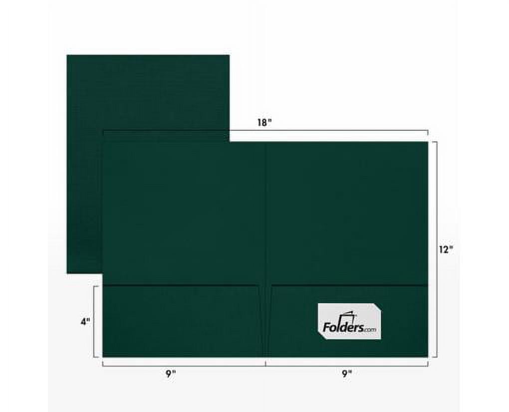 LUXPaper 9 x 12 Presentation Folder, Green Linen, 25/Pack