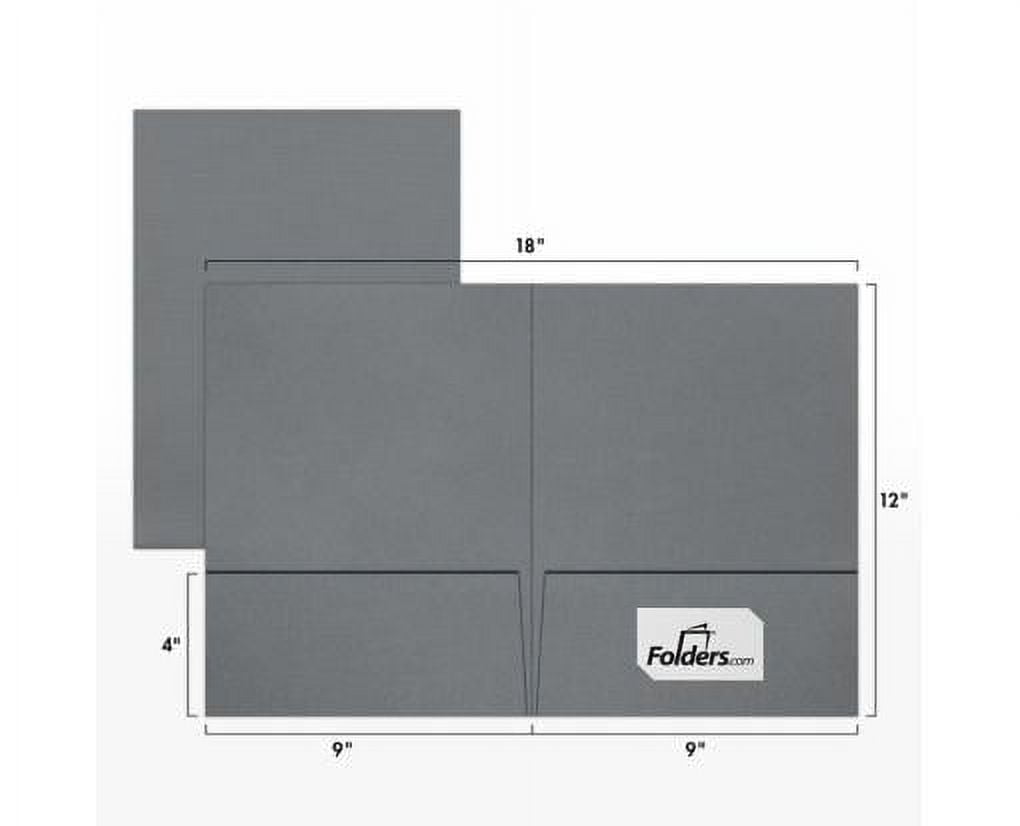 LUXPaper 9 x 12 Presentation Folder, Sterling Gray Linen, 50/Pack