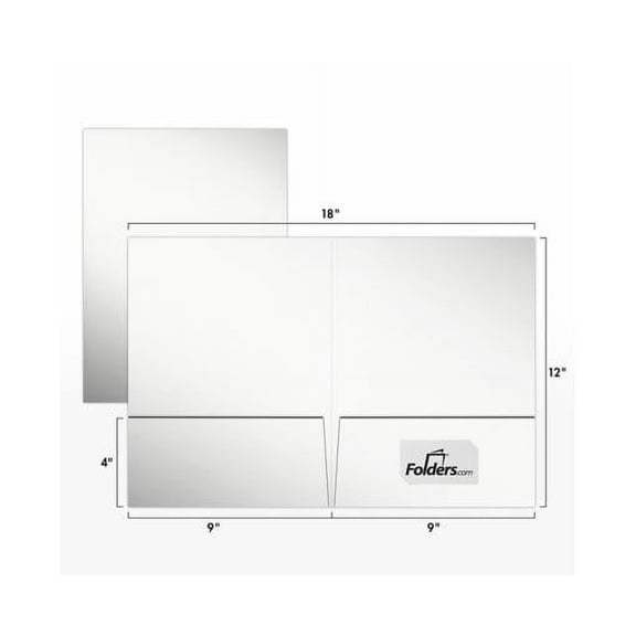 LUXPaper 9 x 12 Presentation Folder, White Gloss, 50/Pack