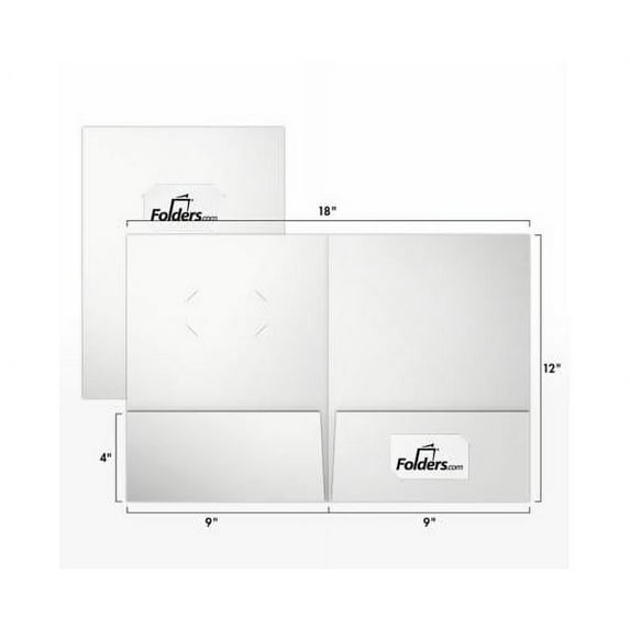 LUXPaper 9 x 12 Presentation Folder w/Front Cover Center Card Slits, White Gloss, 50/Pack