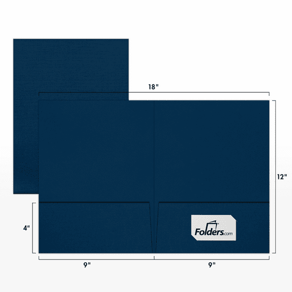 LUXPaper 9 x 12 Presentation Folders, Dark Blue Linen, 10/Pack