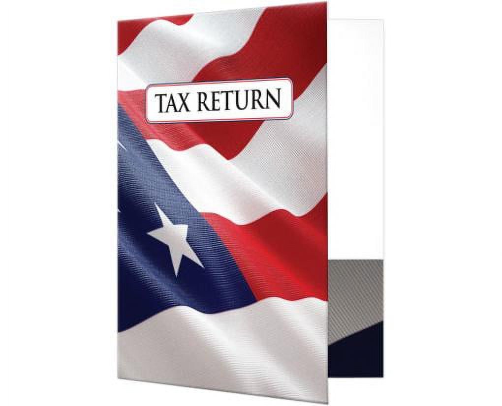 LUXPaper 9 x 12 Presentation Tax Folder, Patriotic, 25/Pack