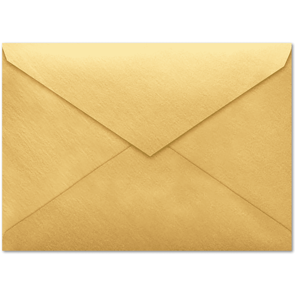 LUXPaper A1 Pointed Flap Envelopes, 3 5/8 x 5 1/8, 80 lb. Gold Metallic, 500 Pack