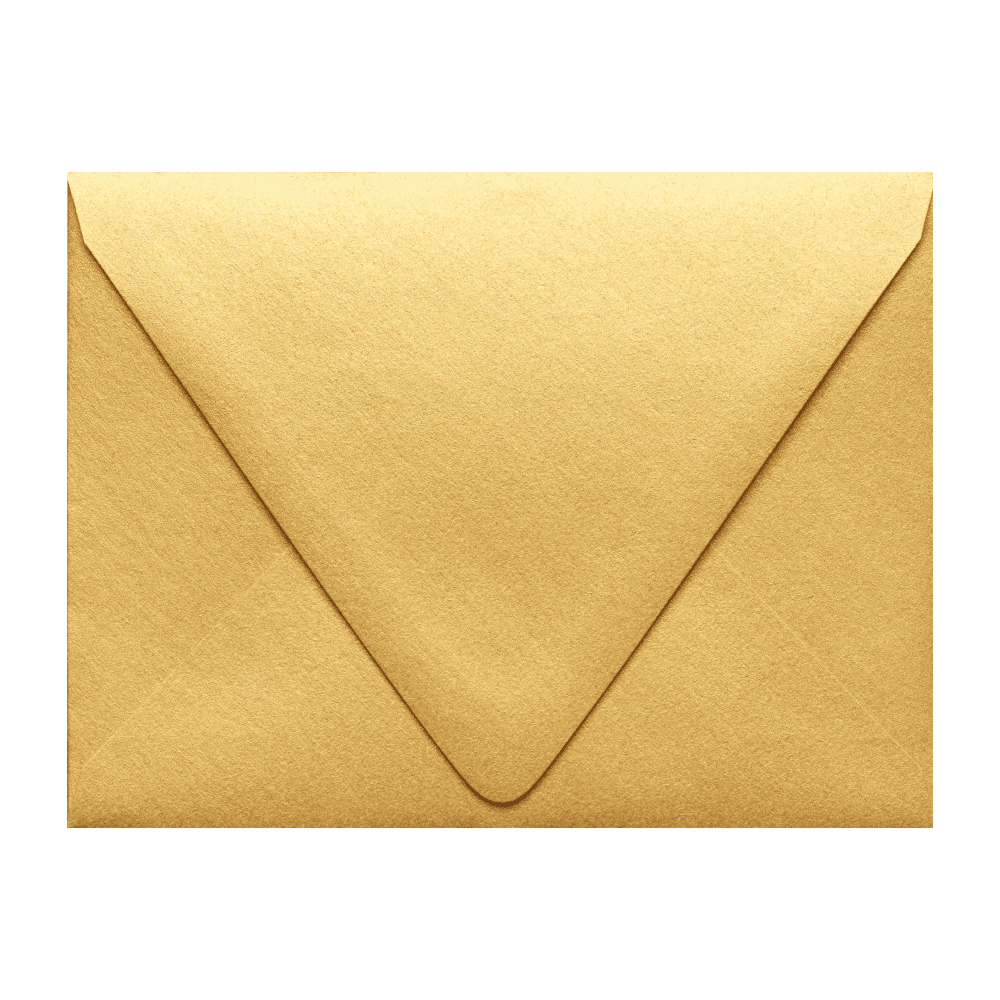 LUXPaper A2 Contour Flap Invitation Envelopes, 4 3/8 x 5 3/4, 80 lb. Gold Metallic, 50 Pack