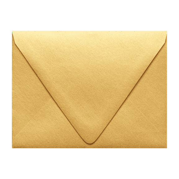 LUXPaper A2 Contour Flap Invitation Envelopes, 4 3/8 x 5 3/4, 80 lb. Gold Metallic, 50 Pack