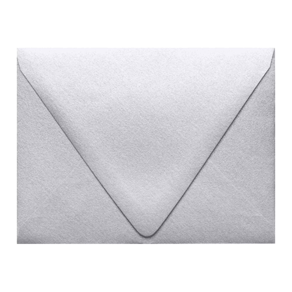 LUXPaper A2 Contour Flap Invitation Envelopes, 4 3/8 x 5 3/4, 80 lb. Silver Metallic, 50 Pack