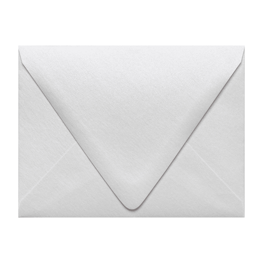 LUXPaper A2 Contour Flap Invitation Envelopes, 4 3/8 x 5 3/4, 80lb. Crystal White Metallic, 1000 Pack