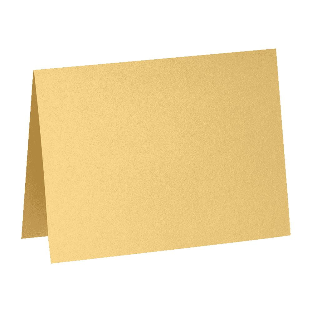 LUXPaper A2 Folded Notecards, Gold Metallic, 4 1/4 x 5 1/2, 50/Pack