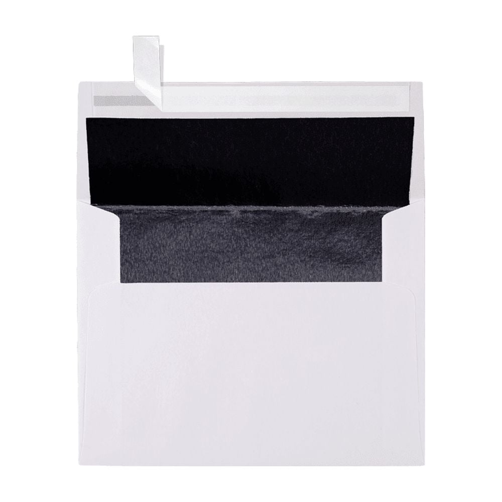 LUXPaper A2 Invitation Envelopes, 4 3/8 x 5 3/4, White w/Black LUX Lining, 250/Pack
