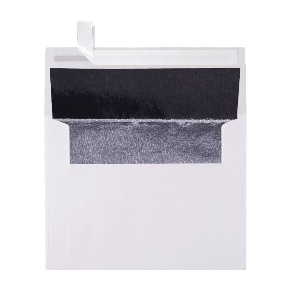 LUXPaper A2 Invitation Envelopes, 4 3/8 x 5 3/4, White w/Silver LUX Lining, 250/Pack