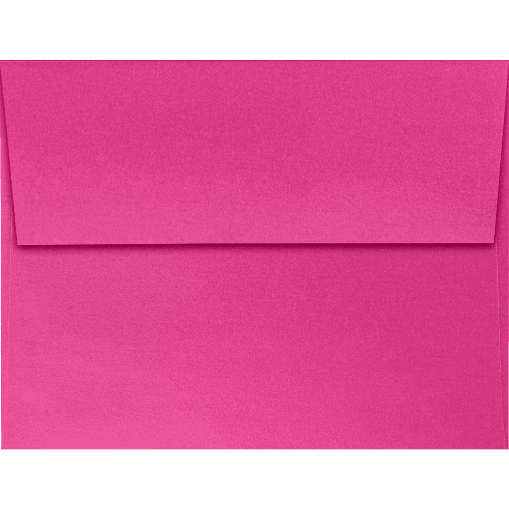 LUXPaper A2 Peel & Press Invitation Envelopes, 4 3/8 x 5 3/4, 80 lb. Azalea Pink Metallic, 250 Pack