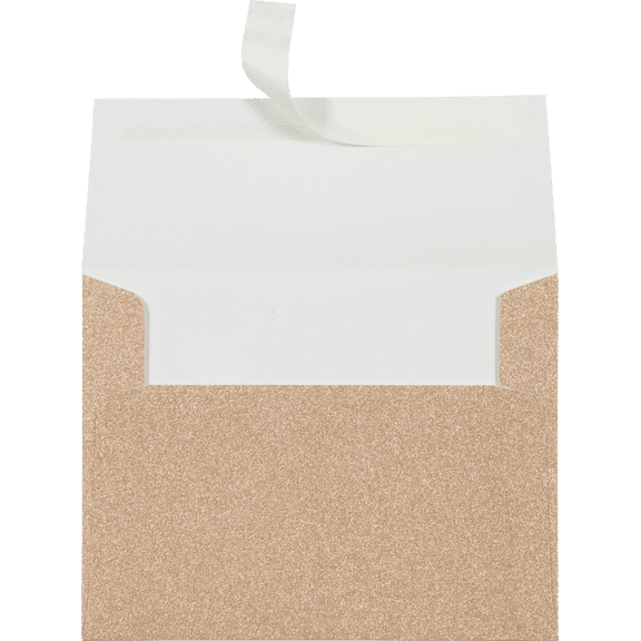 LUXPaper A2 Peel & Press Invitation Envelopes, 4 3/8 x 5 3/4, 90lb. Rose Gold Sparkle, 250 Pack