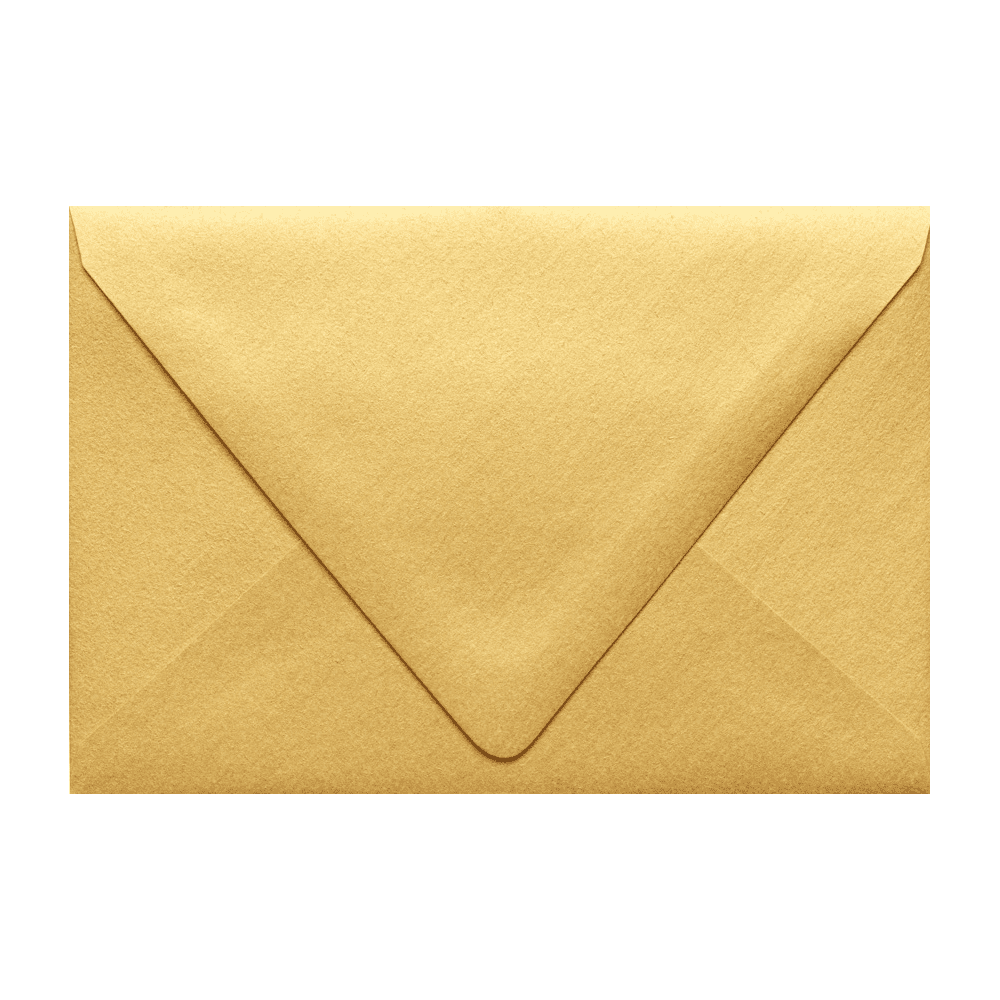 LUXPaper A4 Contour Flap Invitation Envelopes, 4 1/4 x 6 1/4, 80 lb. Gold Metallic, 1000 Pack