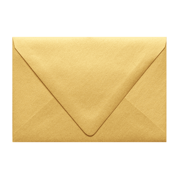 LUXPaper A4 Contour Flap Invitation Envelopes, 4 1/4 x 6 1/4, 80 lb. Gold Metallic, 250 Pack