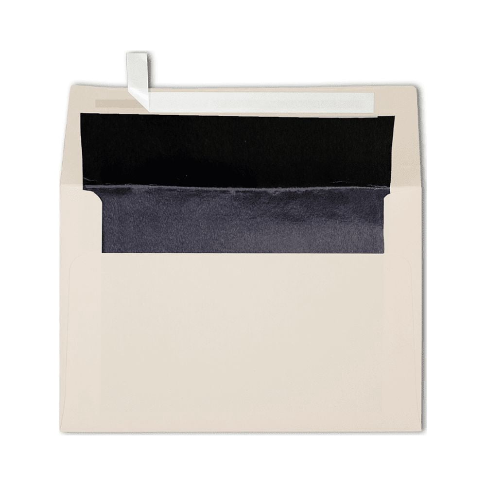 LUXPaper A4 Invitation Envelopes, 4 1/4 x 6 1/4, 70 lb. Natural with Black Lining, 250 Pack
