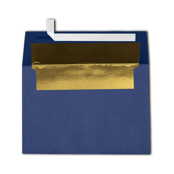 LUXPaper A4 Invitation Envelopes, 4 1/4 x 6 1/4, 80 lb. Navy Blue with Gold Lining, 1000 Pack