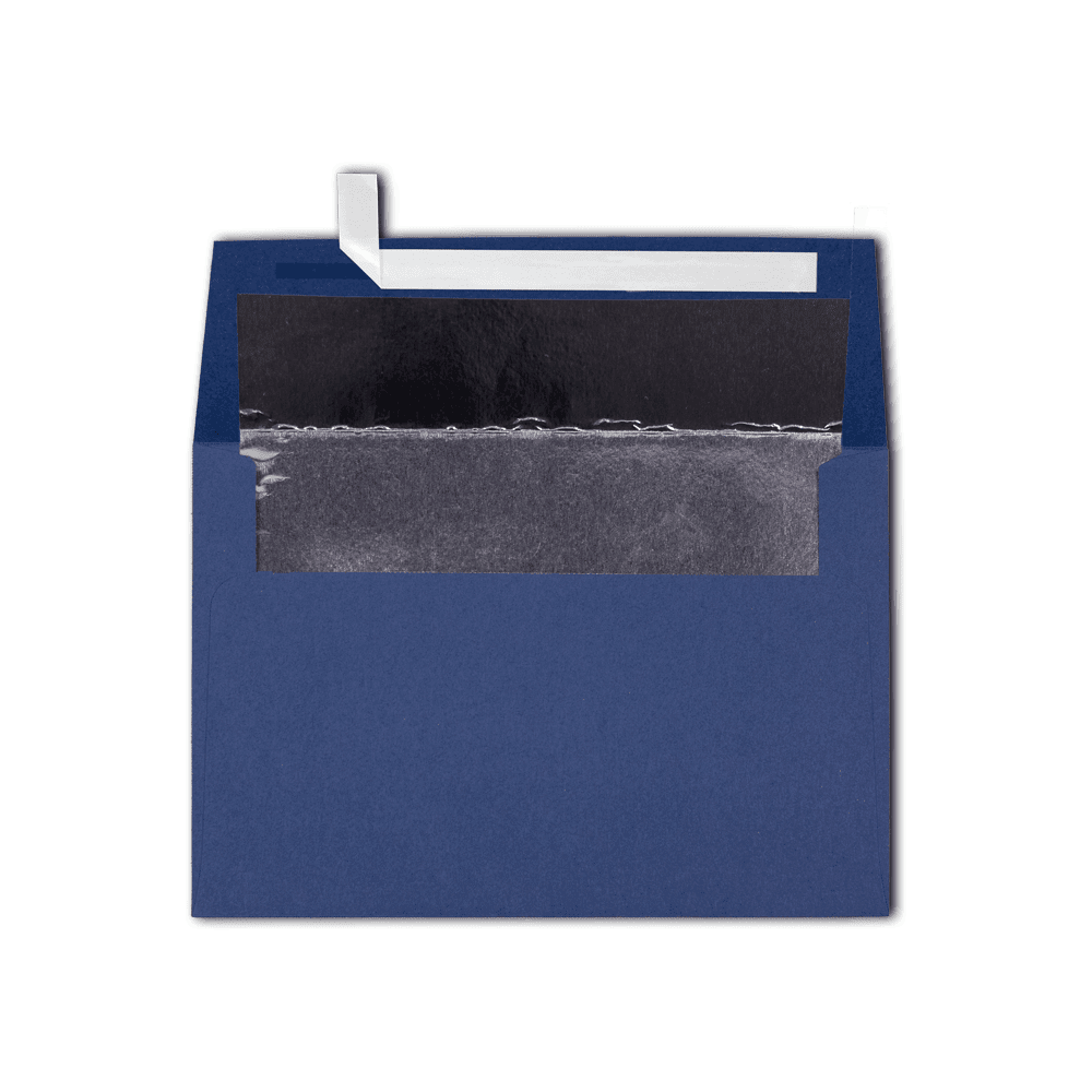 LUXPaper A4 Invitation Envelopes, 4 1/4 x 6 1/4, 80 lb. Navy Blue with Silver Lining, 500 Pack