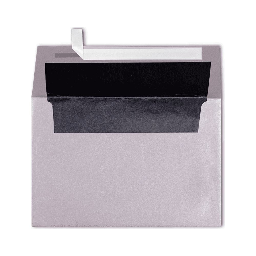 LUXPaper A4 Invitation Envelopes, 4 1/4 x 6 1/4, 80 lb. Silver with Black Lining, 500 Pack