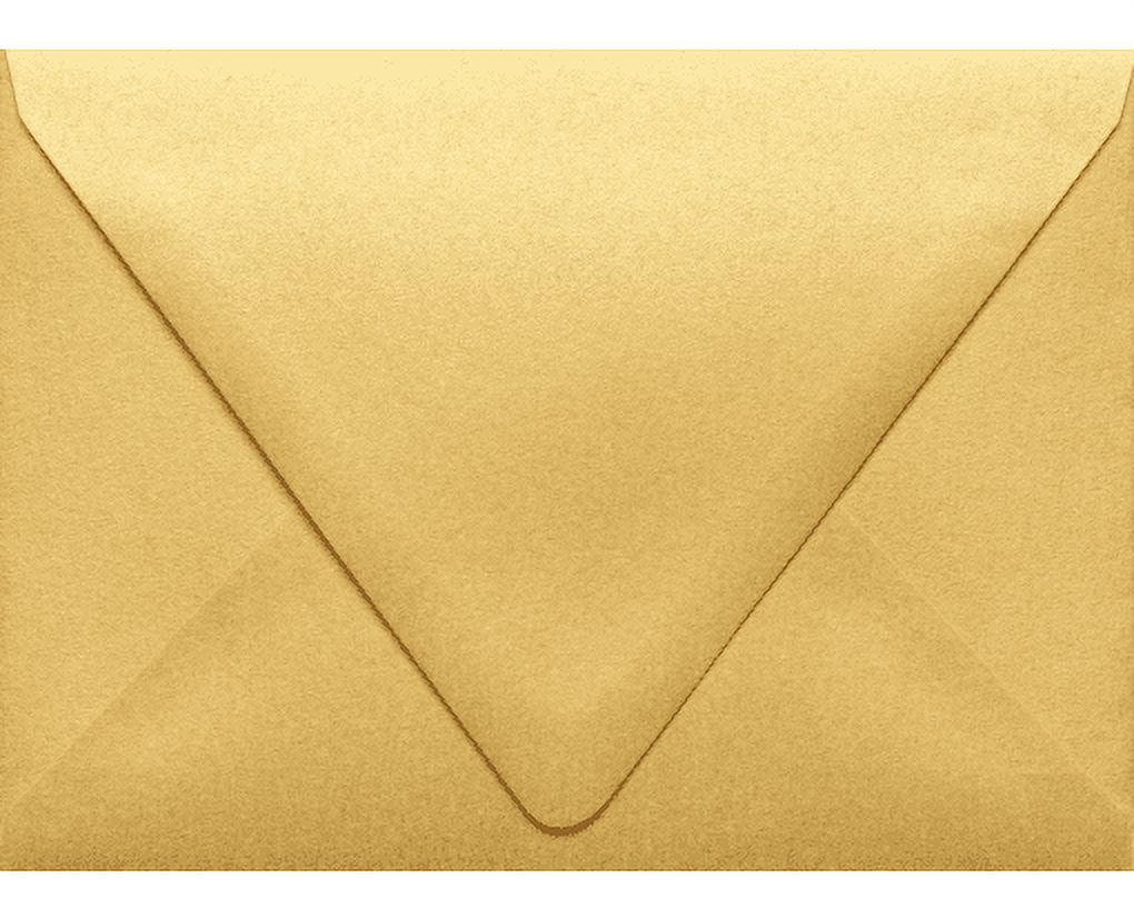 LUXPaper A6 Contour Flap Invitation Envelopes, 4 3/4 x 6 1/2, 80 lb. Gold Metallic, 250 Pack