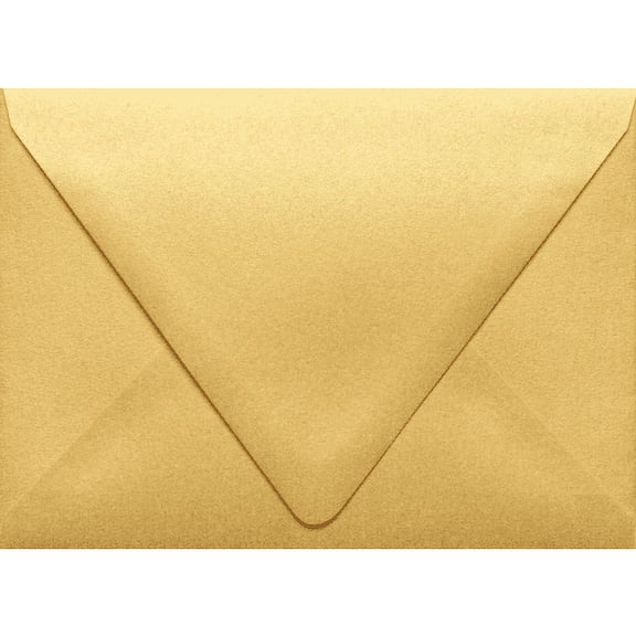 LUXPaper A6 Contour Flap Invitation Envelopes, 4 3/4 x 6 1/2, 80 lb. Gold Metallic, 50 Pack