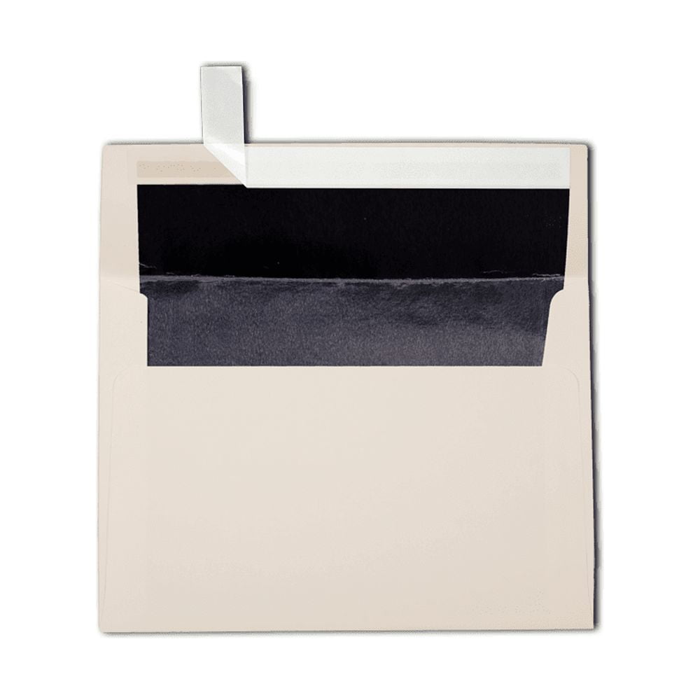 LUXPaper A7 Foil Lined Envelopes, 5 1/4 x 7 1/4, Peel & Press, 70 lb. Natural w/ Black Lining, 250 Pack