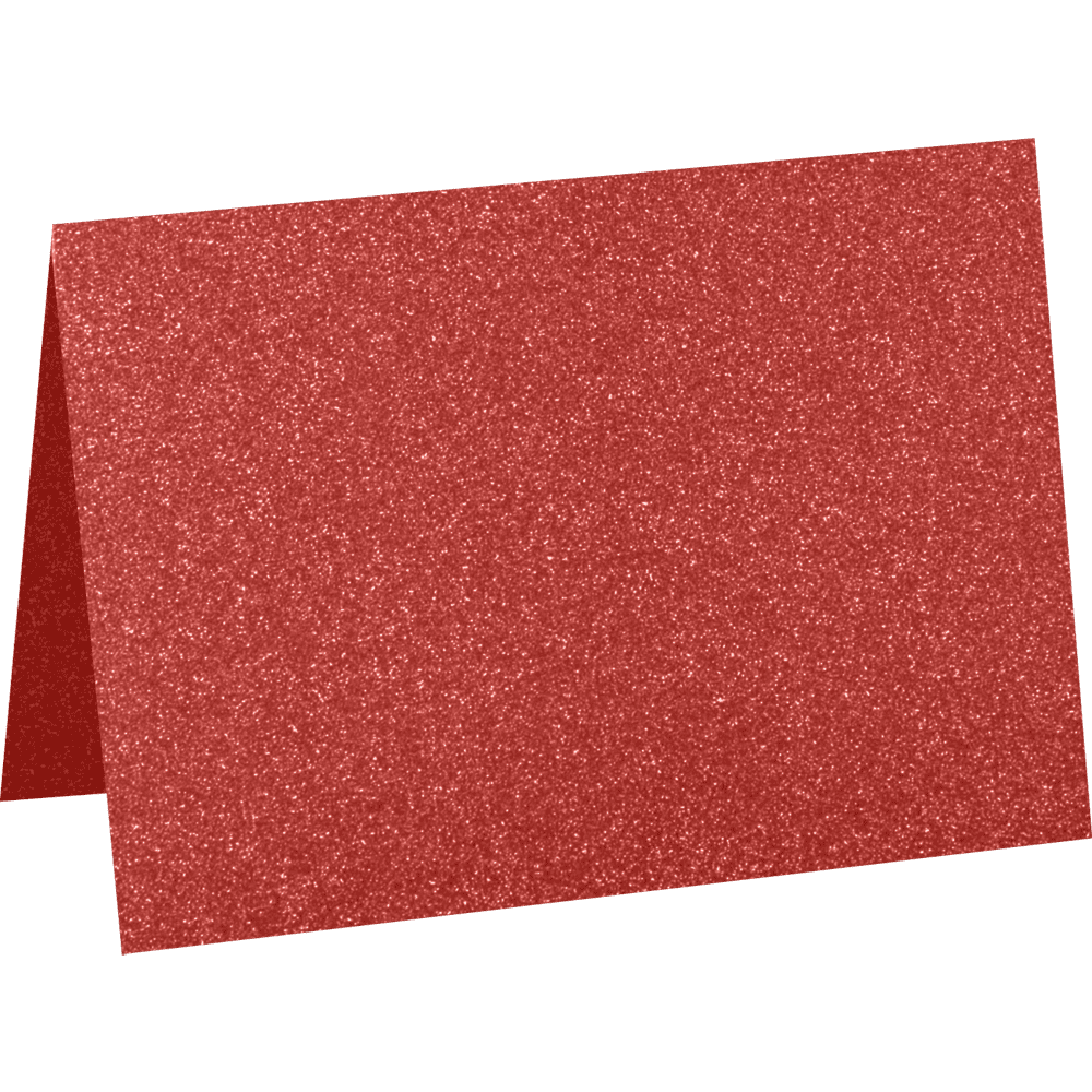 LUXPaper A7 Folded Card, 5 1/8 x 7, Holiday Red Sparkle