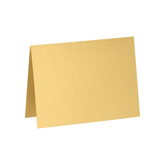 LUXPaper A7 Folded Notecards, 5 1/8 x 7, Gold Metallic, 50 Pack