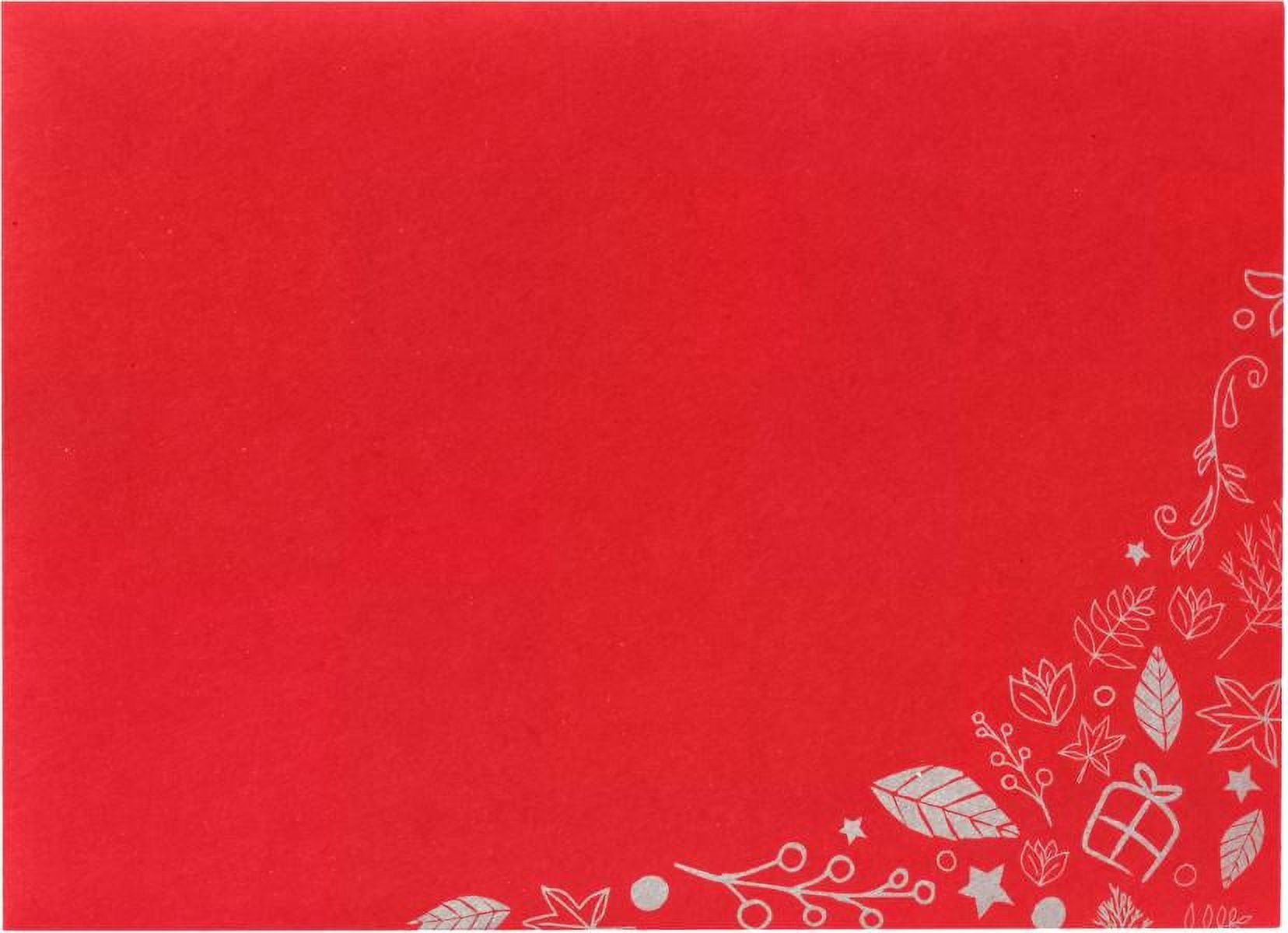 LUXPaper A7 Invitation Envelopes, 5 1/4 x 7 1/4, Holiday Leaves on Ruby Red, 250/Pack