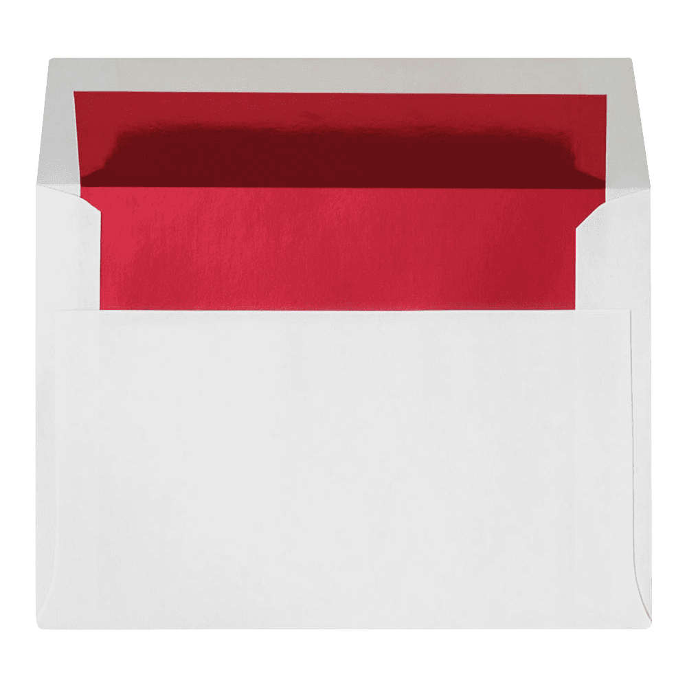 LUXPaper A7 Invitation Envelopes, 5 1/4 x 7 1/4, White with Red Foil Lining, 250 Pack