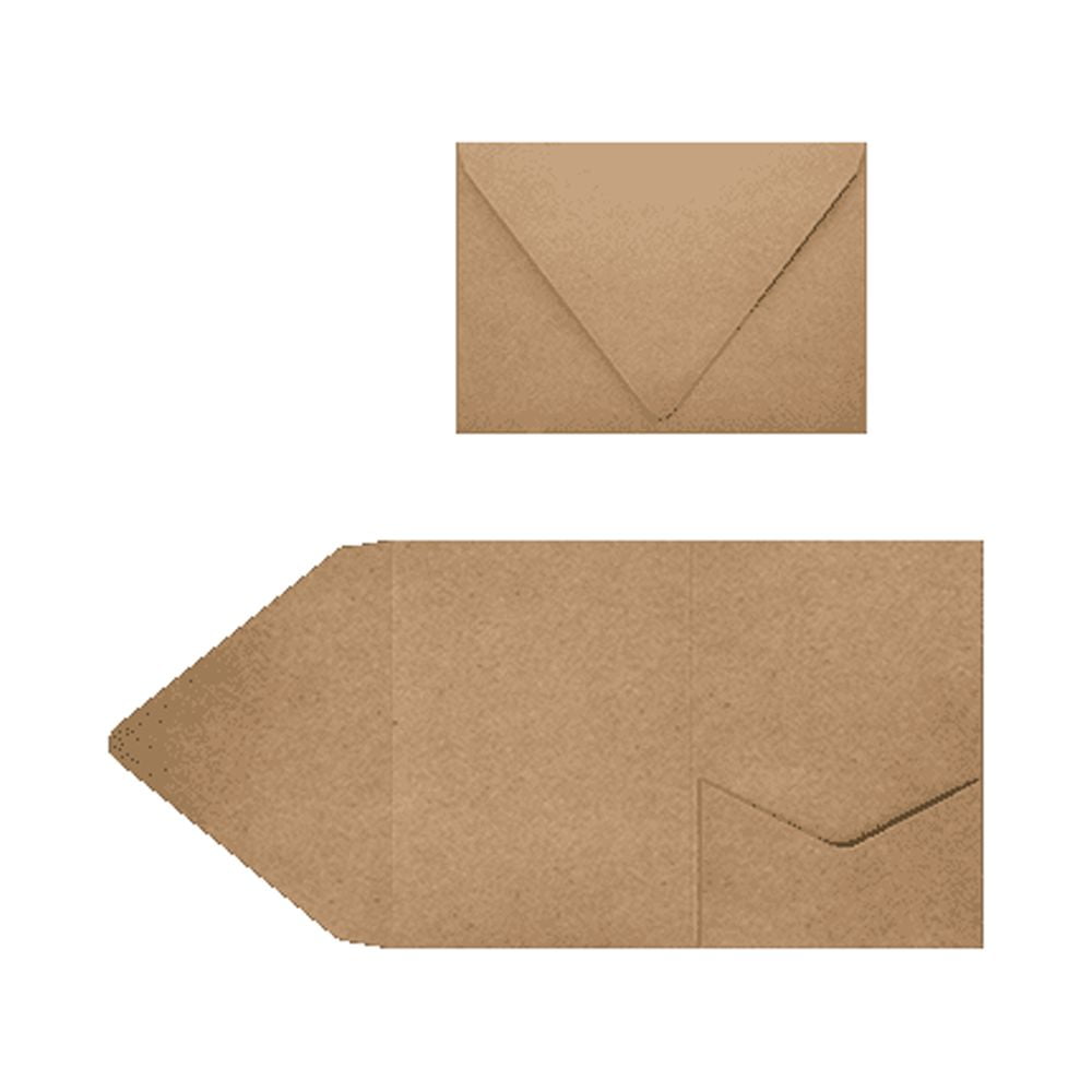LUXPaper A7 Pocket Invitations, 5 x 7, 18pt, Grocery Bag, 60 Pack