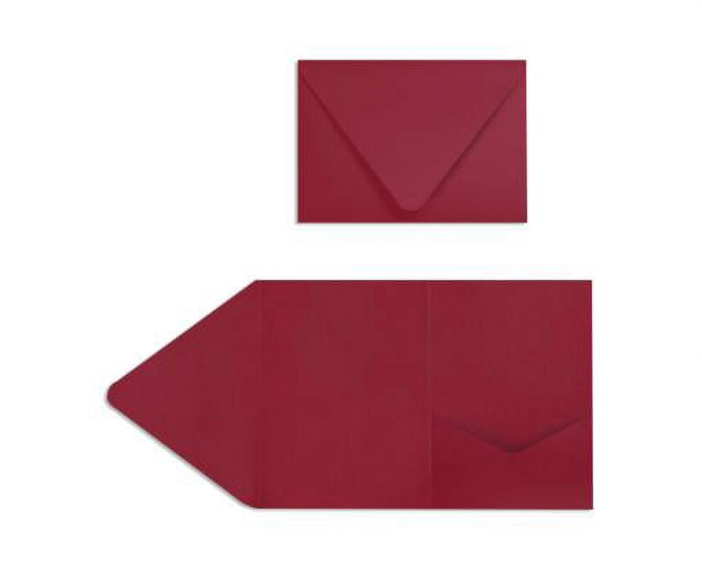 LUXPaper A7 Pocket Invitations, 5 x 7, Garnet Red, 10 Pack