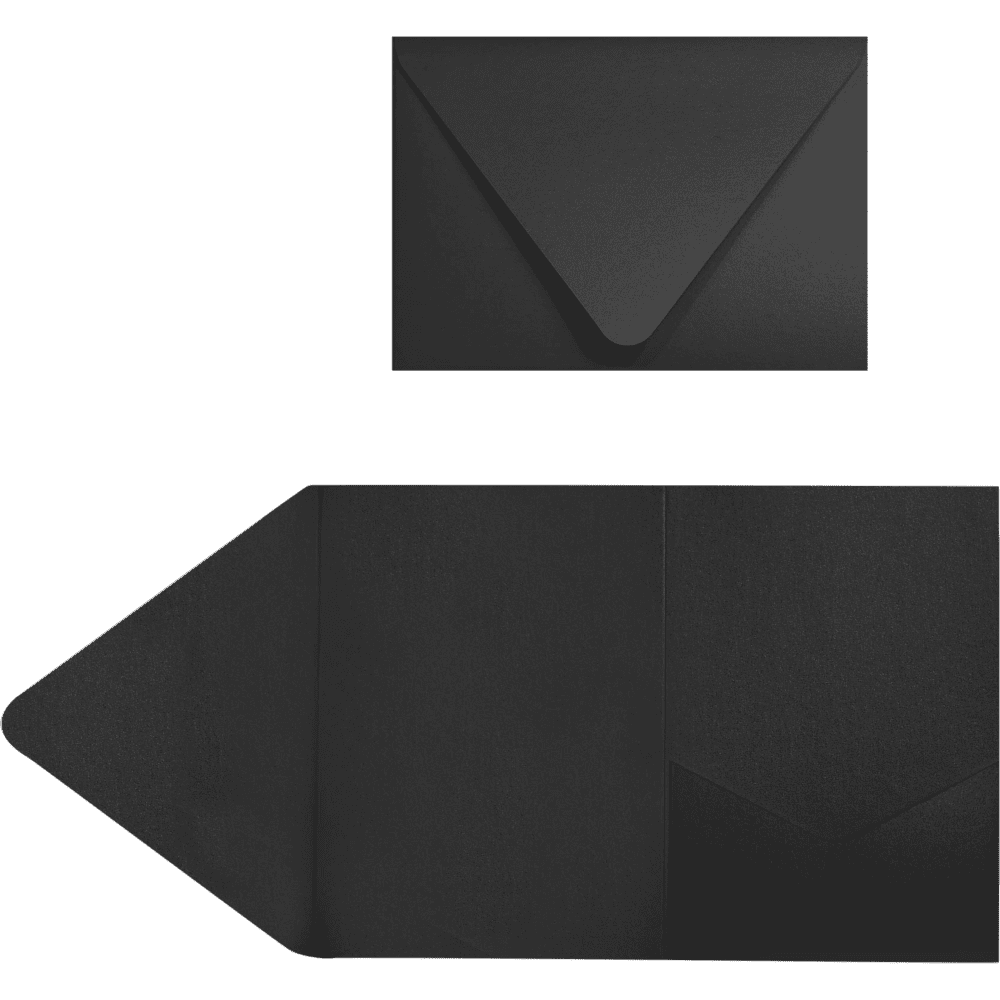 LUXPaper A7 Pocket Invitations, 5 x 7, Midnight Black, 250 Pack