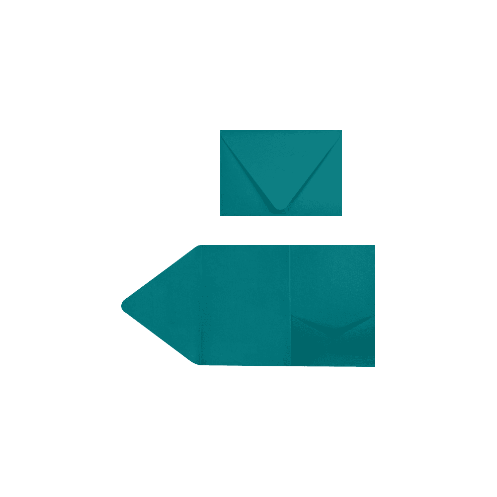 LUXPaper A7 Pocket Invitations, 5 x 7, Teal Blue, 10 Pack