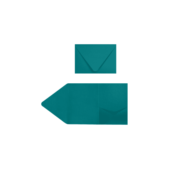 LUXPaper A7 Pocket Invitations, 5 x 7, Teal Blue, 50 Pack