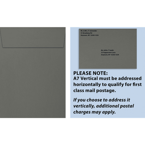 LUXPaper A7 Vertical Self Sealing Envelopes, 7 1/4 x 5 1/4, 8lb Some Gray, 50 Pack