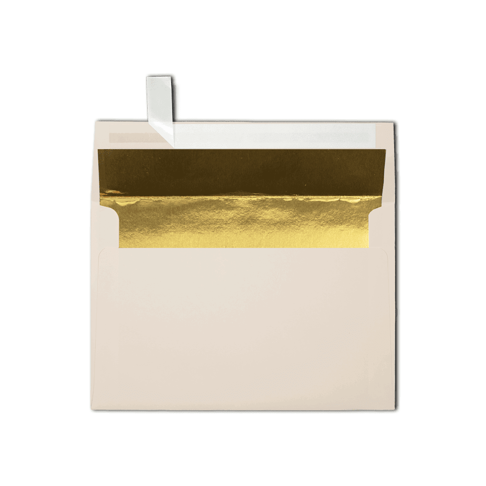 LUXPaper A8 Invitation Envelopes, 5 1/2 x 8 1/8, 60 lb. Natural with Gold Lining, 1000 Pack