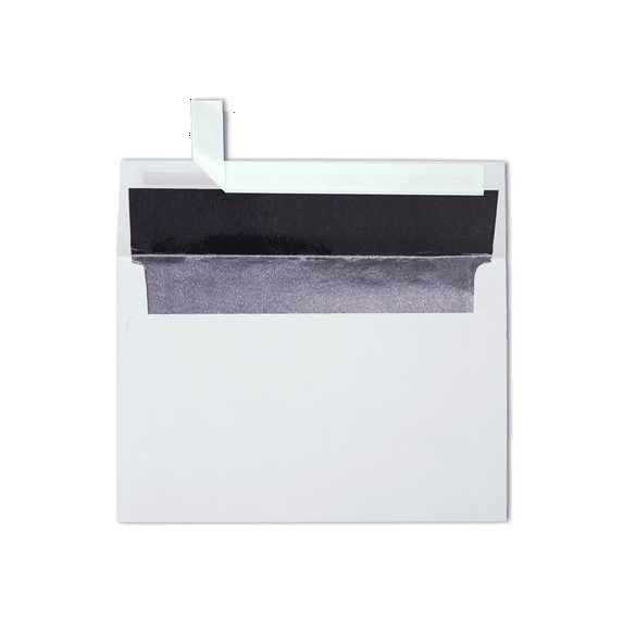 LUXPaper A8 Invitation Envelopes, 5 1/2 x 8 1/8, 60 lb. White with Silver Lining, 50 Pack