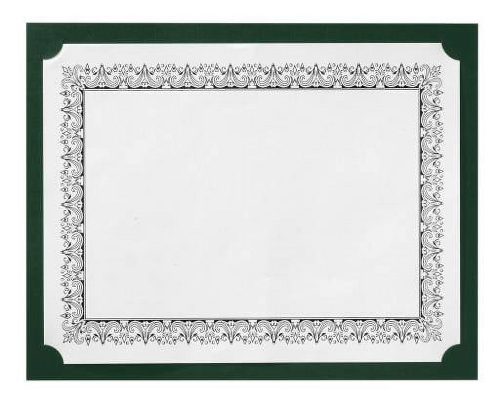LUXPaper Certificate Holders for 8 1/2 x 11 Documents, 100 lb, Green Linen, 100 Pack, Holder Size 9 1/2 x 12