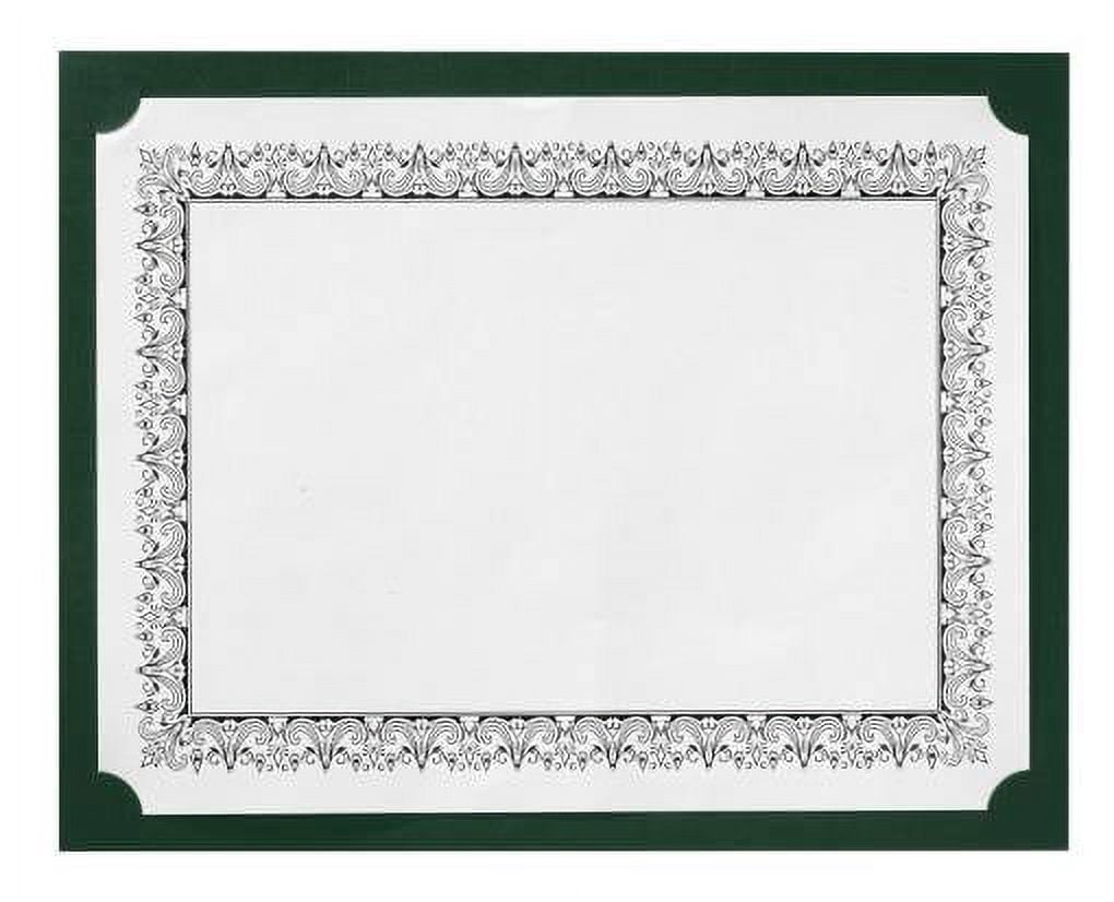 LUXPaper Certificate Holders for 8 1/2 x 11 Documents, 100 lb, Green Linen, 25 Pack, Holder Size 9 1/2 x 12