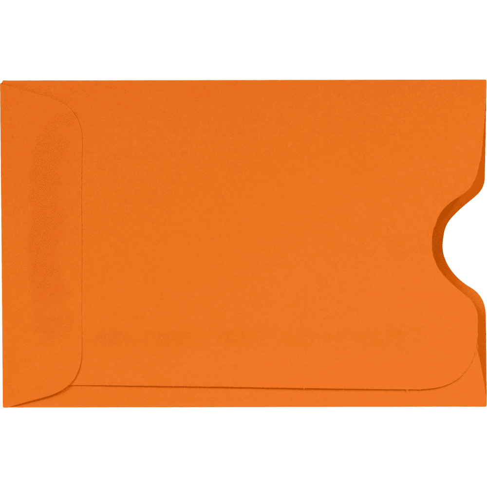 LUXPaper Credit Card & Gift Cards Sleeves, 80 lb, Mandarin Orange, 500 Pack, Size 2 3/8 x 3 1/2