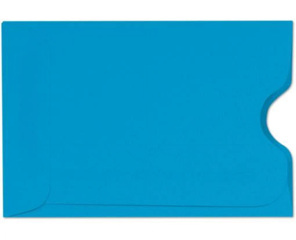 LUXPaper Credit Card & Gift Cards Sleeves, 80 lb, Pool Blue, 50 Pack, Size 2 3/8 x 3 1/2