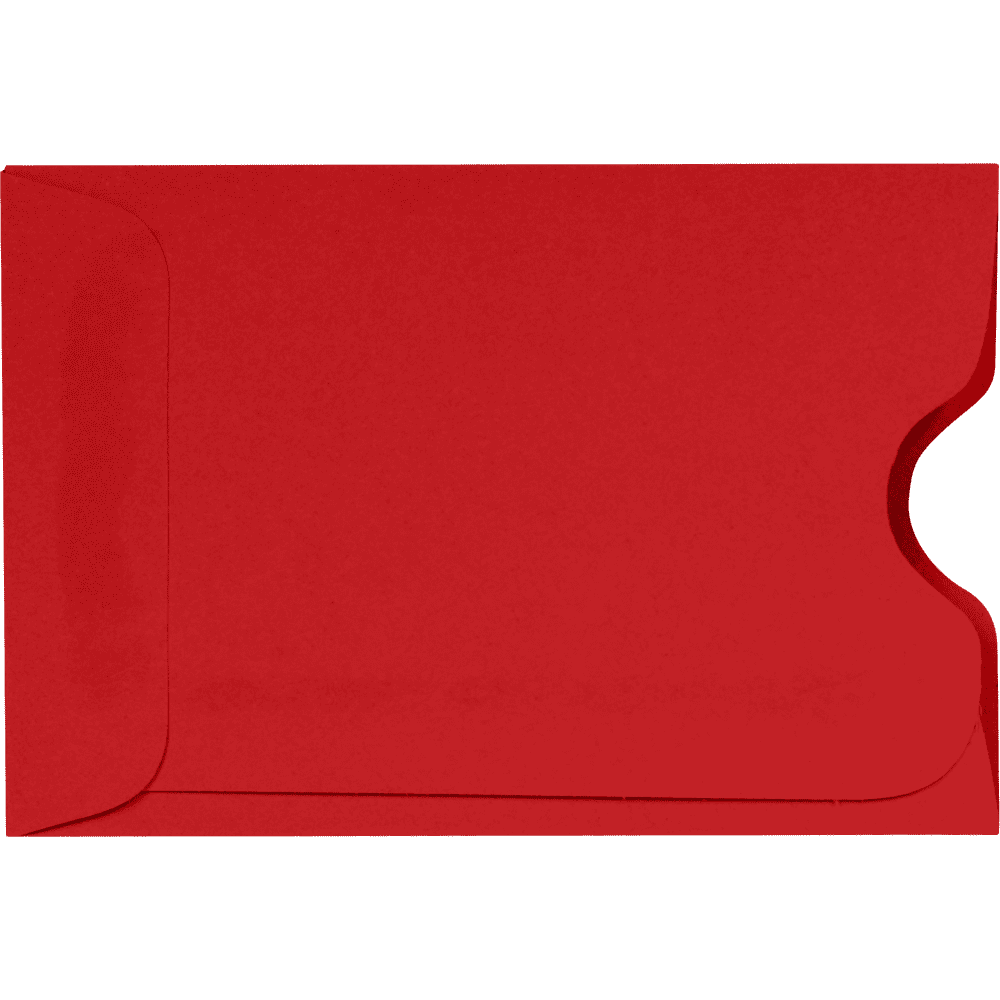LUXPaper Credit Card & Gift Cards Sleeves, 80 lb, Ruby Red, 250 Pack, Size 2 3/8 x 3 1/2