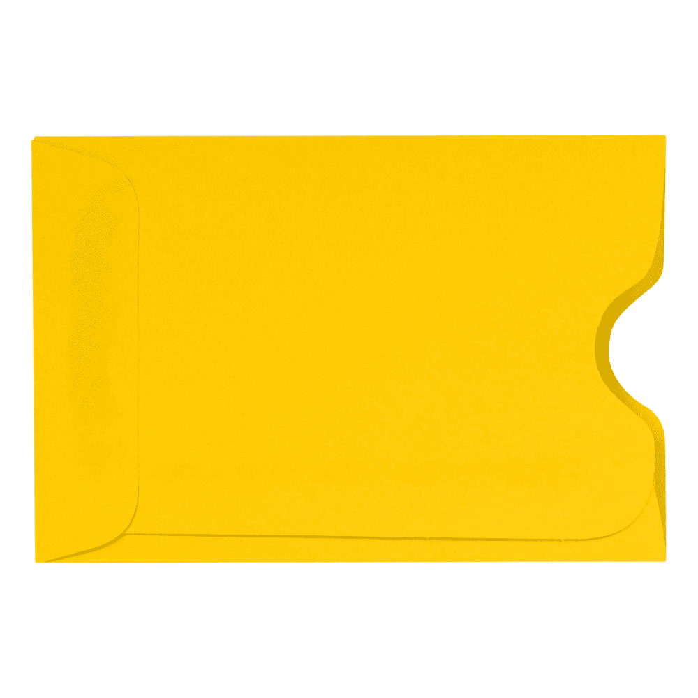 LUXPaper Credit Card & Gift Cards Sleeves, 80 lb, Sunflower Yellow, 50 Pack, Size 2 3/8 x 3 1/2