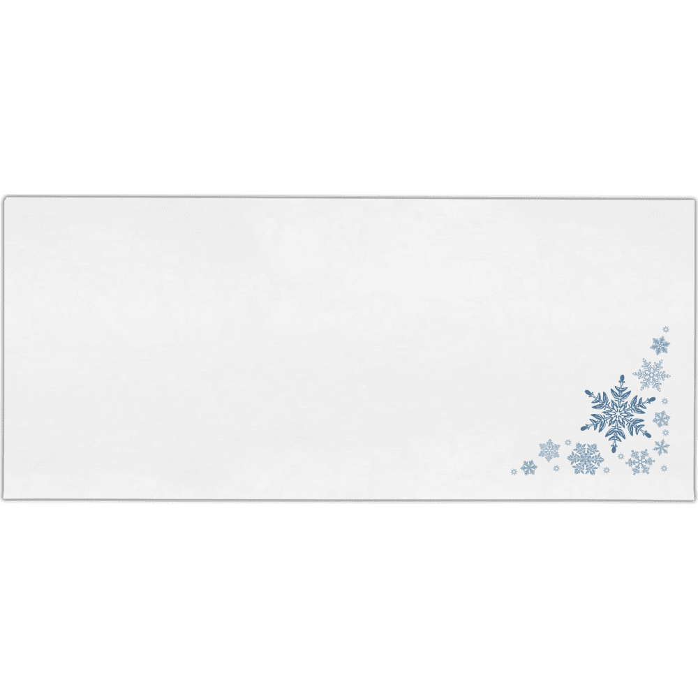 LUXPaper Currency Envelopes, 70lb, White with Blue Snowflakes, 2 7/8 x 6 1/2, 250 Pack