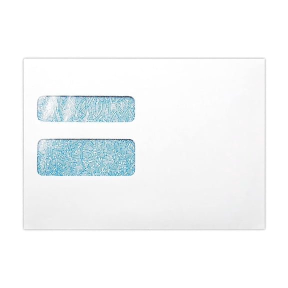 LUXPaper Double Window Tax Document Envelopes | Form W-2/1099 | Security Tint | 5 3/4" x 8" | White | 24lb. Text | 250 Qty