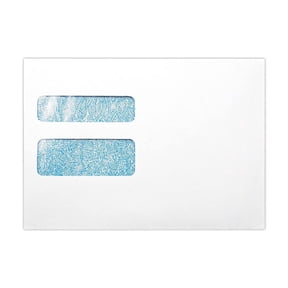 LUXPaper Double Window Tax Document Envelopes | Form W-2/1099 | Security Tint | 5 3/4" x 8" | White | 24lb. Text | 250 Qty