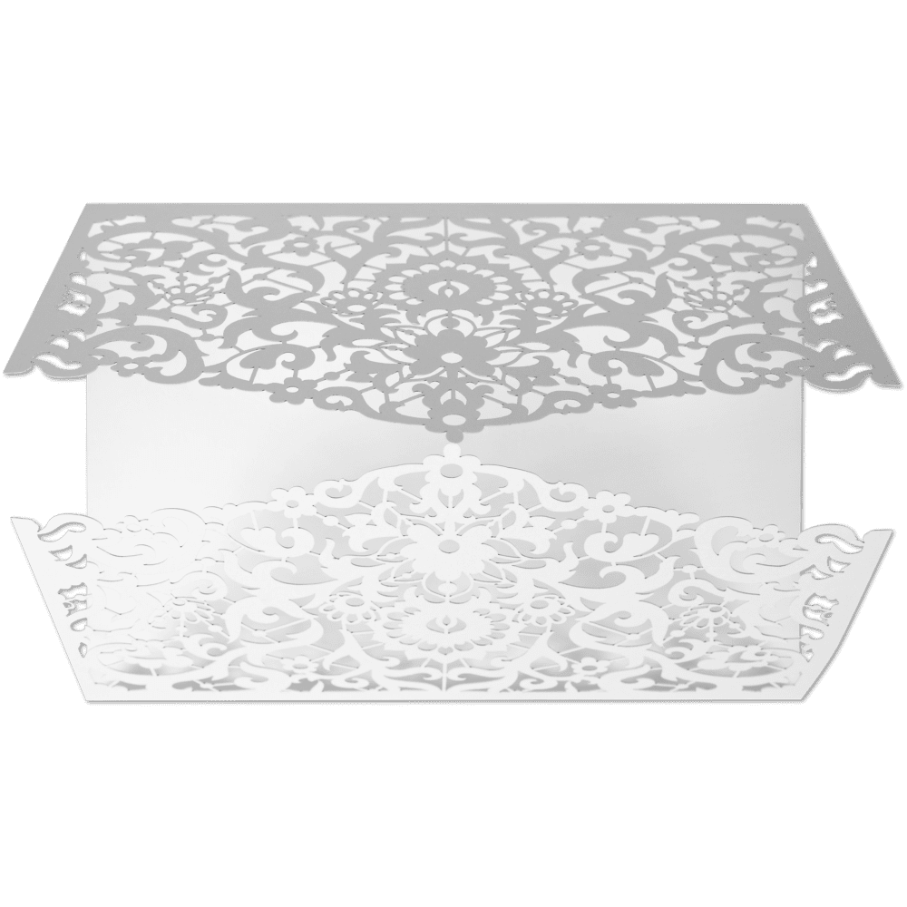 LUXPaper Lace Laser Cut Gatefold Invitations, White, 5 x 7 1/4, 50/Pack
